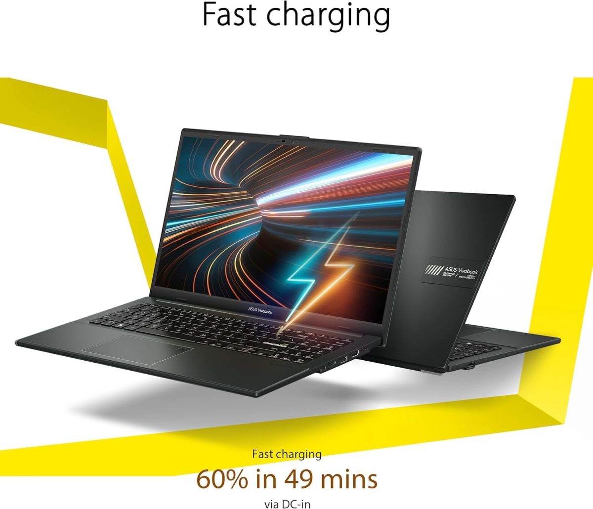 ⁦ASUS Vivobook Go 15.6” Business Slim Laptop, AMD Ryzen 3 7320U, 8GB DDR5 RAM, 1TB SSD, Webcam, USB C, 180° Lay-Flat, WiFi, Bluetooth5.1, Win 11, w/Cloth⁩ - الصورة ⁦6⁩