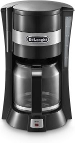 Delonghi Coffee Machine Up To 15 Cup Americano Maker, 900W, 40 Min Auto Shut Off, REUsable Filter, Anti Drip Feature, Warming Plate And Easy To Clean , Icm15211, Black,