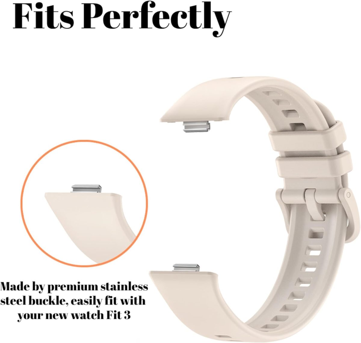 ⁦3Pcs Silicone Strap for Huawei Watch Fit 3, Silicone Replacement Strap Adjustable Wrist Bands for Huawei Watch Fit 3⁩ - الصورة ⁦2⁩