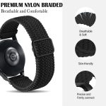 ⁦Agamino Braided Stretchy Straps Compatible With Huawei Watch Band GT 5 / GT5 Pro 46 mm for Women Men, 22mm Adjustable Elastic Nylon Wristbands⁩ - الصورة ⁦2⁩