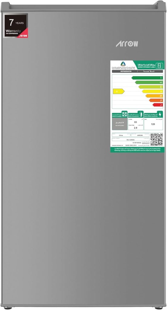 ARROW SINGLE DOOR DEFROST REFRIGERATOR, 83L, 2.9 Cubic Feet, Door material -Metal, SILVER, RO-130RDS