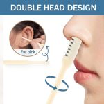 ⁦10 Pcs Double-Sided Nose Hair Trimmer, Head Nose Hair Cutter, Tail Ear Picker, 2-in-1 Manual Nose Hair Cutter with Ear Picker, Nostril Hair Remover Tool,Portable and Convenient, Washable⁩ - الصورة ⁦3⁩