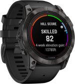 ⁦GARMIN FENIX 7X PRO - SAPPHIRE SOLAR EDITION- CARBON GRAY DLC TITANIUM WITH BLACK BAND⁩ - الصورة ⁦2⁩