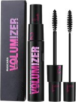 2-in-1 Black Mascara – Waterproof, Long-Lasting, Thickening & Lengthening, Curling, Natural Lashes Makeup with Dual-Brush Fiber Mascara for Women & Girls