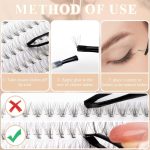 ⁦YARDHOBI DIY Lash Extension Kit, Individual Eyelash Extension Kit, 8-10-12mm Mixed Length Natural Lashes Clusters, Faux Mink Lash Clusters Extensions, DIY Lash Extensions at Home (360 Pcs/3 Pack)⁩ - الصورة ⁦6⁩