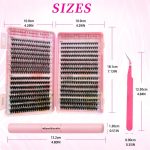 ⁦YOITS 640Pcs DIY Eyelash Extension Kit, D Curl Lash Clusters Kit 30D&40D&50D Lash Extension Kit 9-16mm Cluster Eyelash Extensions, with Lash Bond and Seal and Lash Tweezers (30D+40D+50D Lash Kit)⁩ - الصورة ⁦6⁩