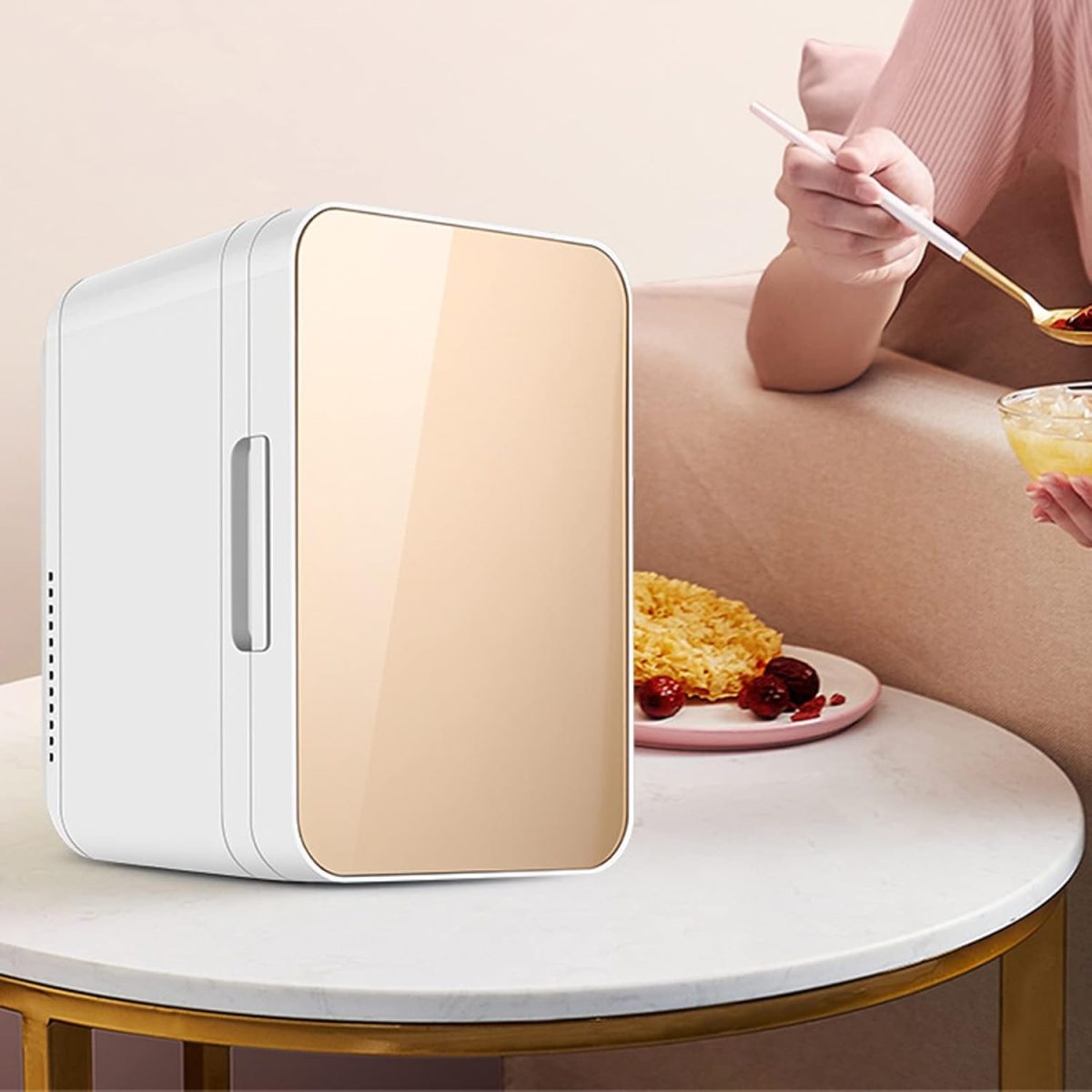 ⁦VVBNGVH Small refrigerator Car Small Refrigerator Vertical Dual-Use Portable Cooling Heating Refrigeration Dormitory Household Beauty Mini Refrigerator(C)⁩ - الصورة ⁦5⁩