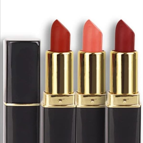 Matte Lipstick Set, 3Pcs, Dark Light Bright Red, Long Lasting, Smudge Proof, Lip Stain