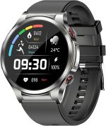 FUfIzu Ecg Smart Watch Blood Sugar,blood Glucose Sugar Smart Watch,ECG+PPG Fitness Tracker with Body Temperature Heart Rate Blood Pressure Blood Oxygen Monitor,sport Watch,Grey,Large