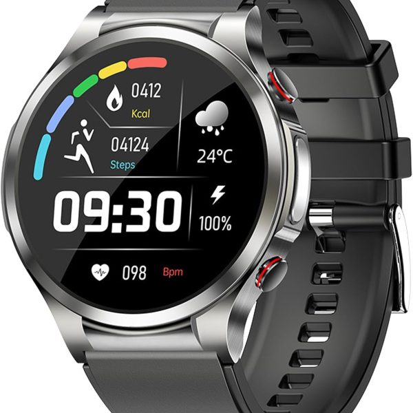 FUfIzu Ecg Smart Watch Blood Sugar,blood Glucose Sugar Smart Watch,ECG+PPG Fitness Tracker with Body Temperature Heart Rate Blood Pressure Blood Oxygen Monitor,sport Watch,Grey,Large