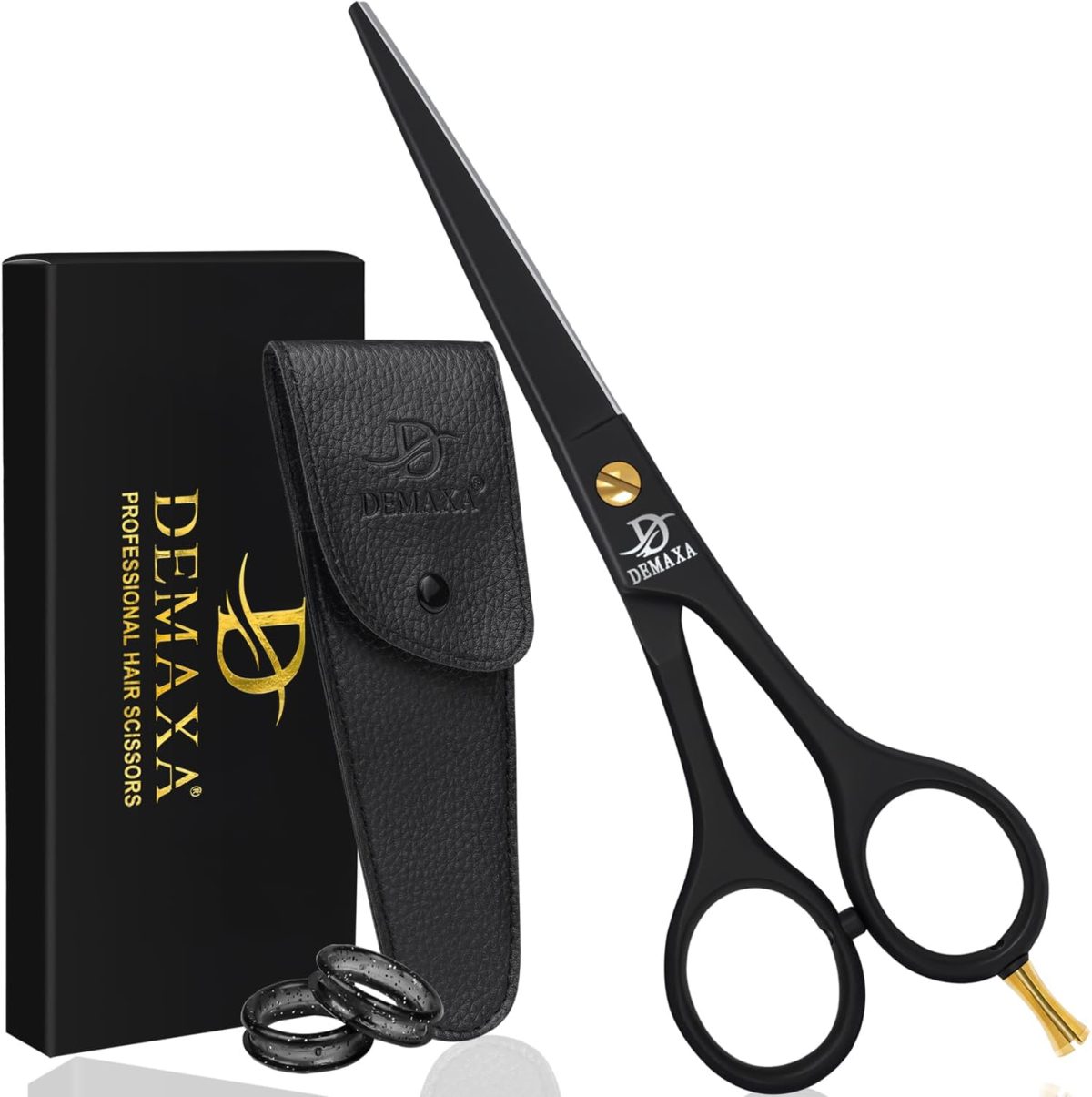 DEMAXA Professional Hair Scissors 6.5 Inch - Premium High Carbon Stainless Steel Barber Salon Hair Shears for Haircut Scissors - Ergonomic Design Super-Sharp Hair cutting Shears Blades