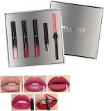 Luxury 5-Piece Lip Makeup Set - Velvet Matte Lipstick, Waterproof Long-Lasting Lip Gloss, Silky Smooth Lip Liner, Full Coverage Lipstick, Sexy Color, Perfect for Everyday Wear & Special Occasions