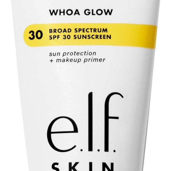 e.l.f. SKIN Suntouchable Whoa Glow SPF 30, Sunscreen & Makeup Primer For A Glowy Finish, Made With Hyaluronic Acid, Vegan & Cruelty-Free, Packaging May Vary, Sunbeam
