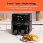 ⁦Nutricook Air Fryer 3 Vision with Clear Window and Internal Light by Caliber Brands, 5.7L, Air Fry, Roast, Bake, Dehydrate & Reheat, 6 Presets, AF357V, Black, 1700 Watts, 2 Year Warranty⁩ - الصورة ⁦6⁩