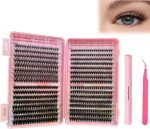 YOITS 640Pcs DIY Eyelash Extension Kit, D Curl Lash Clusters Kit 30D&40D&50D Lash Extension Kit 9-16mm Cluster Eyelash Extensions, with Lash Bond and Seal and Lash Tweezers (30D+40D+50D Lash Kit)