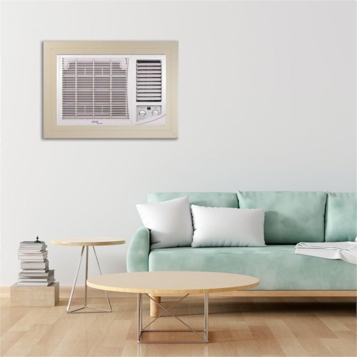 ⁦Generic Window Air Conditioner Frame Wooden Decor Elegant Matte White Easy to Clean and Install (Living Room, Bedroom, Home Office)⁩ - الصورة ⁦6⁩