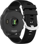 ⁦MOTONG For Garmin Forerunner 265S Replacement Band 18mm Replacement Wrist Watch Strap Band For Garmin Forerunner 265S/255S/255S Music(Silicone Black)⁩ - الصورة ⁦2⁩