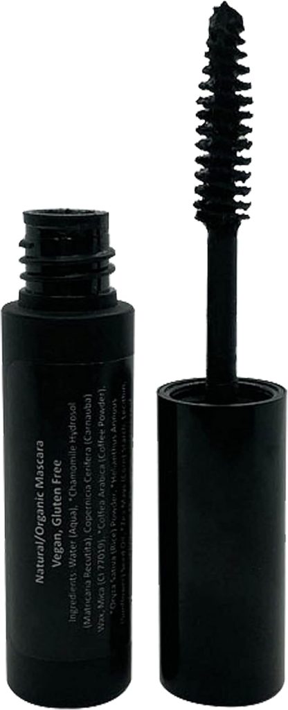 Mom's Secret 100% Natural Mascara Black, Organic, Vegan, Paraben & Gluten Free, Strengthens & Volumes, Stays on all day, Made in the USA, 0.25 ounce