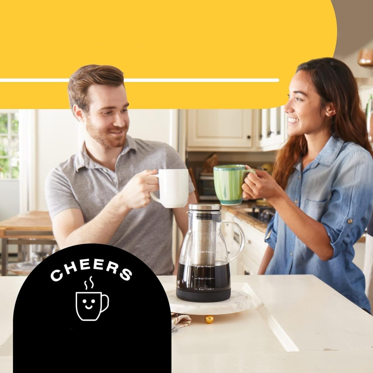 ⁦Andgogo Cold Brew Coffee Maker, Iced Coffee Maker with Airtight Lid, Cold Brew Pitcher with Removable Stainless Steel Filter for Drink Iced Coffee Hot Tea Fruit Beverage Brewing (32 oz -960ML)⁩ - الصورة ⁦9⁩