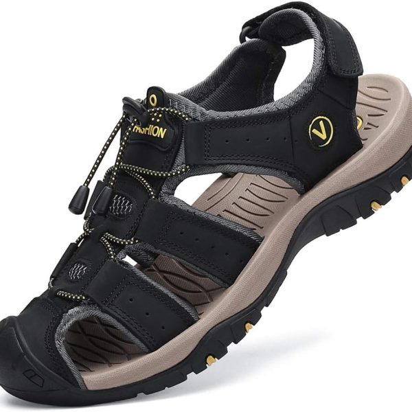 FLARUT Men's Sport Sandals Outdoor Hiking Sandals Closed Toe Athletic Lightweight Trail Walking Casual Sandals Water Shoes