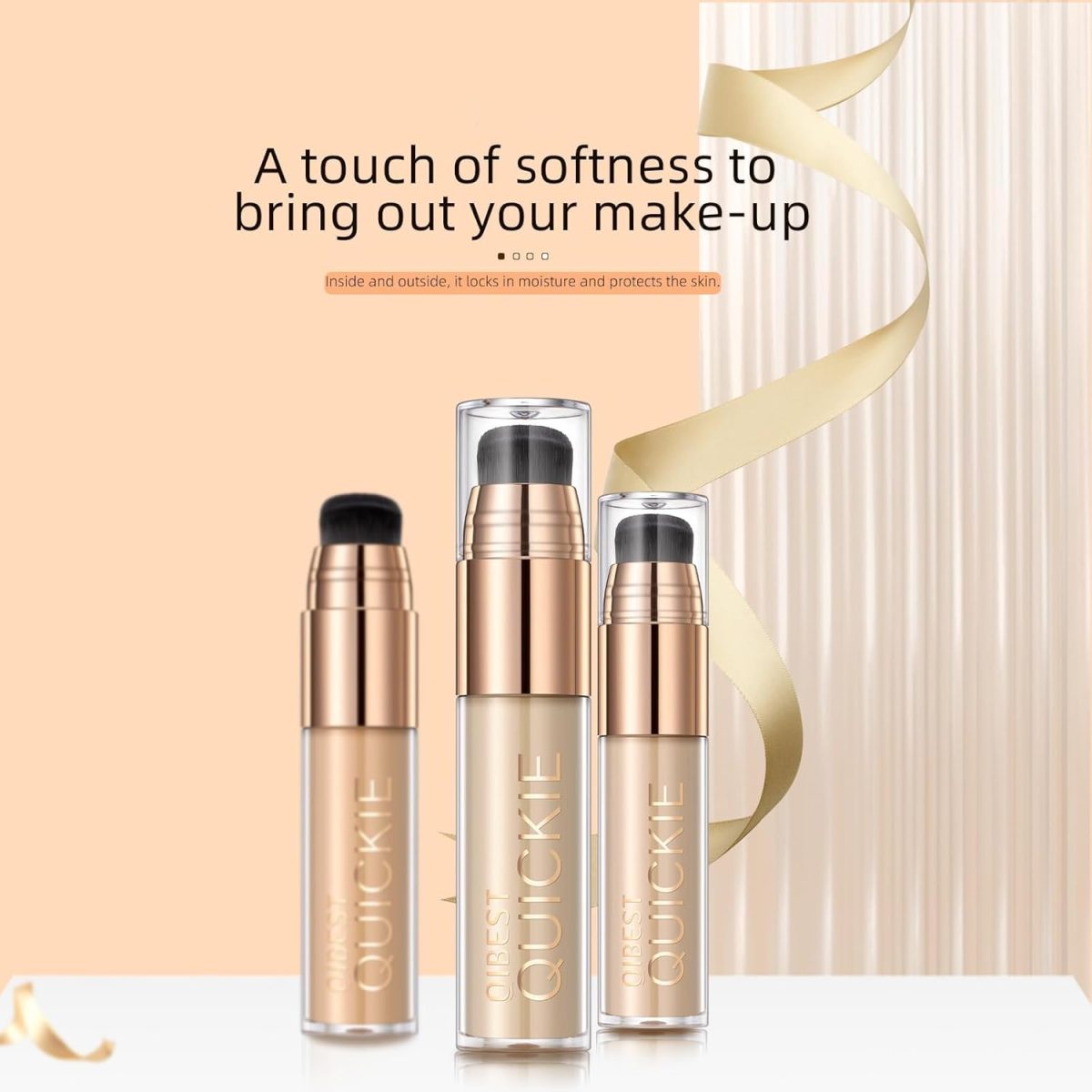 ⁦Azonee Moisturizing Liquid Foundation, Silky Long-Wear Concealer, Sheer to Full Coverage for Dewy, Natural Glow, Suitable for All Skin Types (#01)⁩ - الصورة ⁦4⁩