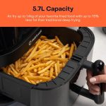 ⁦Nutricook Air Fryer 3 Vision with Clear Window and Internal Light by Caliber Brands, 5.7L, Air Fry, Roast, Bake, Dehydrate & Reheat, 6 Presets, AF357V, Black, 1700 Watts, 2 Year Warranty⁩ - الصورة ⁦4⁩