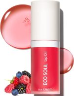 THE SAEM Eco Soul Lip Oil 02 Berry - Plumping & Hydrating Lip Oil to Nourish & Moisturize Lips – Berry Extract & Rose Water - Lips Soft & Glossy for Dry Lips, 0.21 fl.oz.