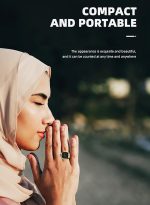 ⁦Mini Rechargeable Smart Tasbih Zikr Ring,Muslim Prayer, Prayer timing reminder,Waterproof Digital LED Electronic Finger Counter (Black, 20MM)⁩ - الصورة ⁦5⁩