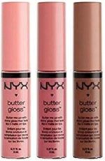 NYX PROFESSIONAL MAKEUP Butter Gloss Kit, Creme Brulee, Fortune Cookie, Madeliene .27oz Each