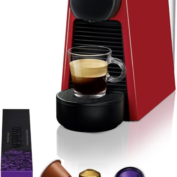 Nespresso Essenza Mini D30 Espresso Capsule Coffee Machine, 0.6 L, 19 Bar Pressure, Red