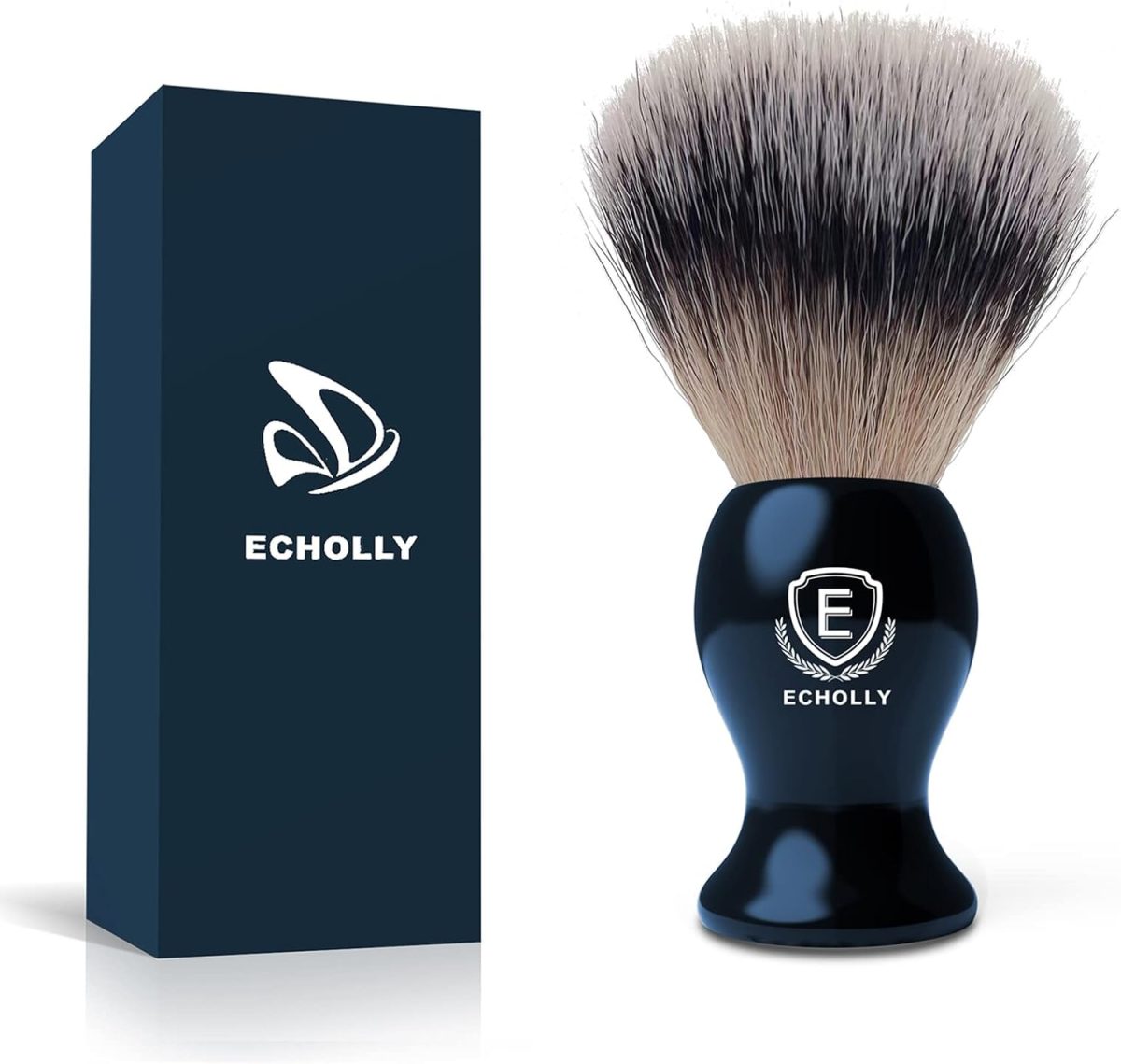 Echolly Luxury Shave Brush for Home or Travel - High end Synthetic Hair Shaving Brush -Fine Acrylic Handle,Engineered for the Best Shave of Your Life for Safety Razor, Best Present for Men