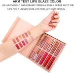 ⁦SYOSI 12 Pcs Velvet Matte Liquid Lipstick Set, Waterproof Long Lasting Non-stick Cup Not Fade Nude Lip Gloss Set, Up To 24 Hours, Professional Lip Makeup Gift Kit For Women⁩ - الصورة ⁦2⁩