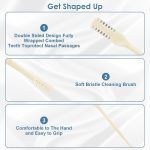 ⁦ALMEKAQUZ 6Pcs 2-in-1 Nasal Hair Cutter, Upgrade Double Sided Nose Hair Knife, 360° Nostril Hair Remover Tool, Nose Hair Trimmer, Nasal Hair Cutter for Men Women, with Soft Cleaning Brush (Cream)⁩ - الصورة ⁦3⁩