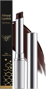 Black Dark Honey Lipstick, Almost Honey Balm Black Color Lipstick Tinted Lip Balm, Natural Deeply Moisturising Hydrating Long-Lasting Lip Plumping Lip Care for Dry Lips