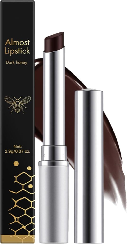 Black Dark Honey Lipstick, Almost Honey Balm Black Color Lipstick Tinted Lip Balm, Natural Deeply Moisturising Hydrating Long-Lasting Lip Plumping Lip Care for Dry Lips