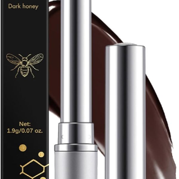 Black Dark Honey Lipstick, Almost Honey Balm Black Color Lipstick Tinted Lip Balm, Natural Deeply Moisturising Hydrating Long-Lasting Lip Plumping Lip Care for Dry Lips