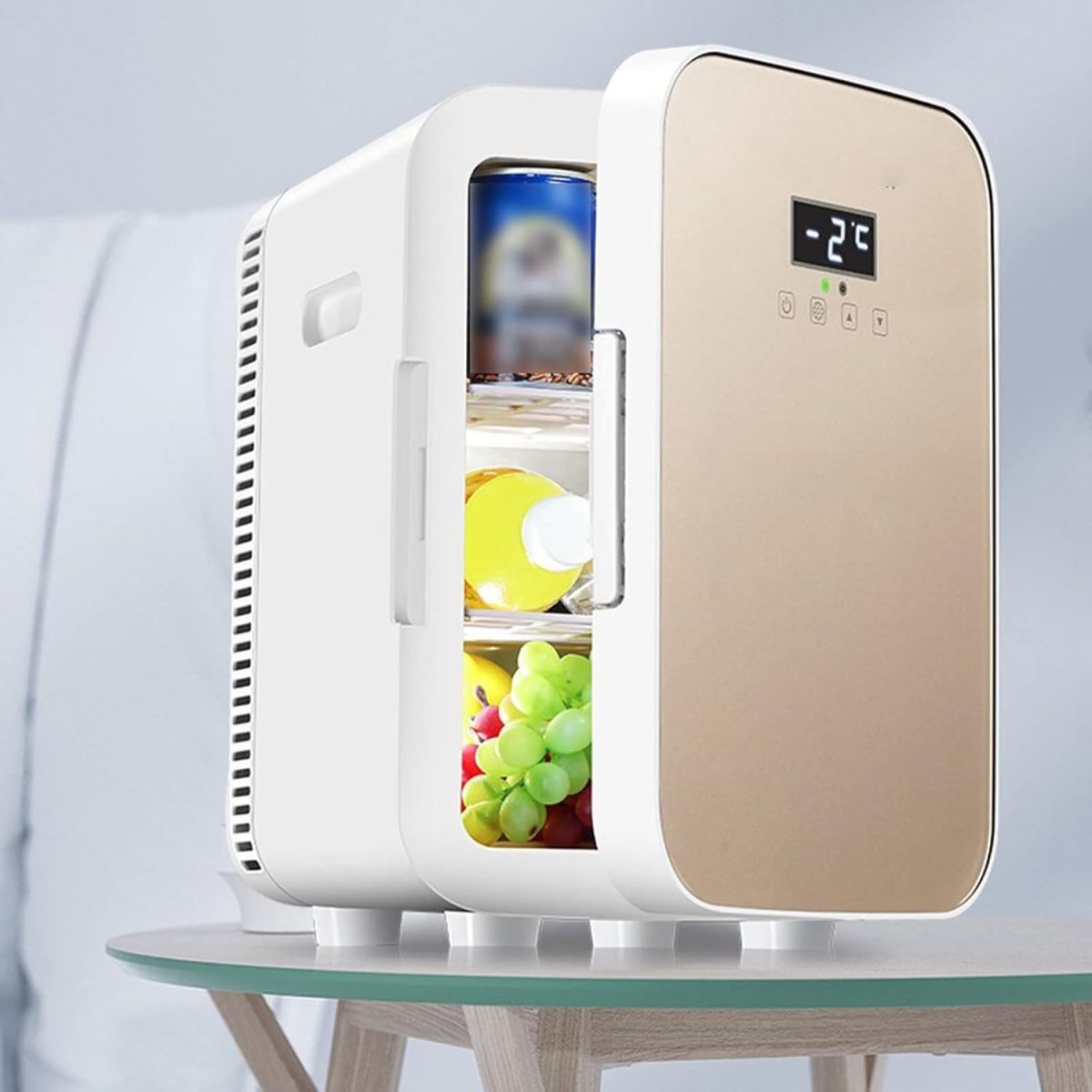 ⁦DDCVFREE Mini fridge Mini Fridge 13.5L Can Portable Personal Small Refrigerator Compact Cooler And Warmer For Food Bedroom Dorm Office Car⁩ - الصورة ⁦2⁩
