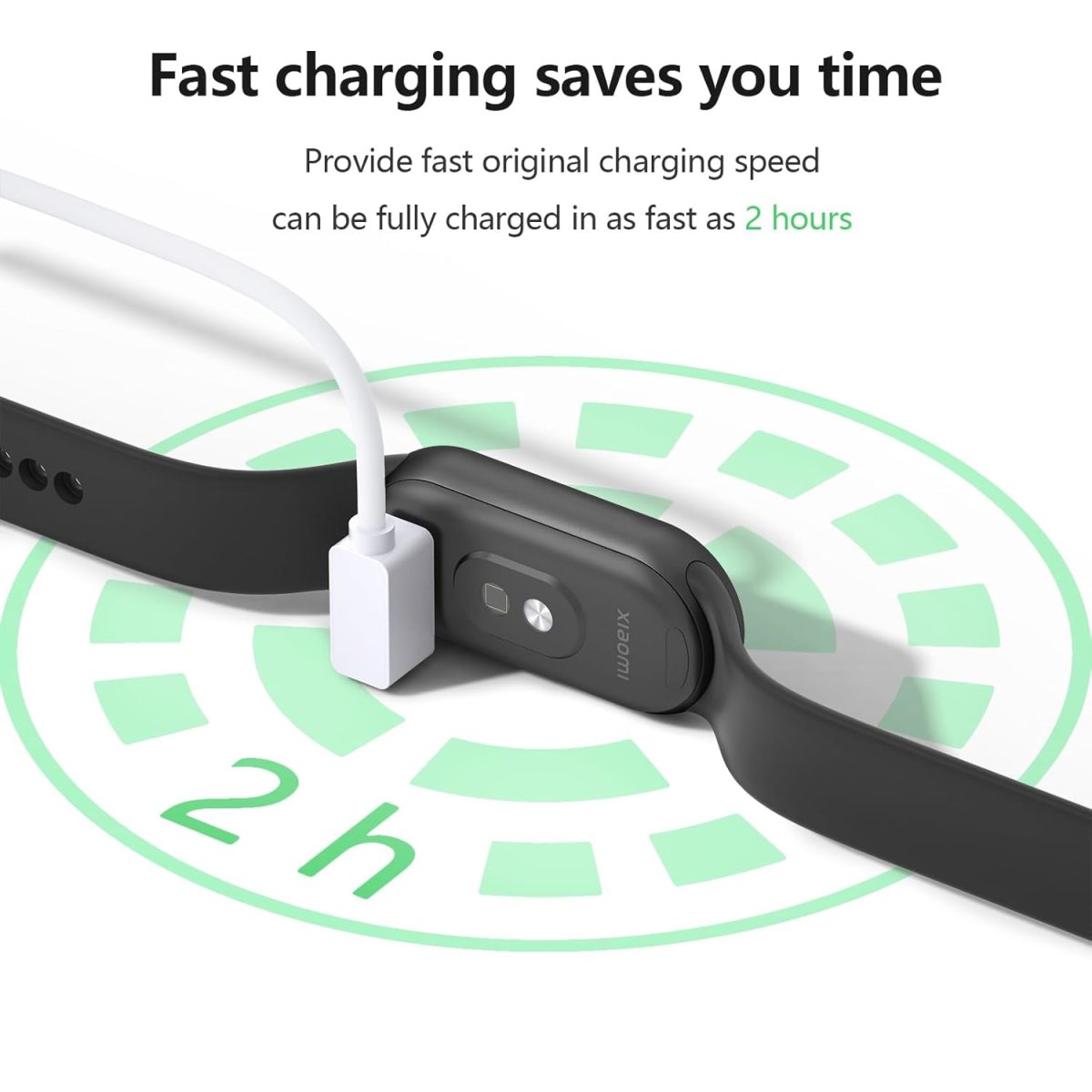 ⁦Charger for Xiaomi Redmi Watch 5 Active/ 5/5 Lite, Magnetic Charger with USB/Type C for Redmi Watch 5 Active Charging Cable (1 m / 3.3 ft) (USB White)⁩ - الصورة ⁦3⁩