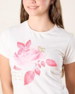 ⁦REDTAG Senior Girls Rose Print T-Shirt⁩ - الصورة ⁦4⁩