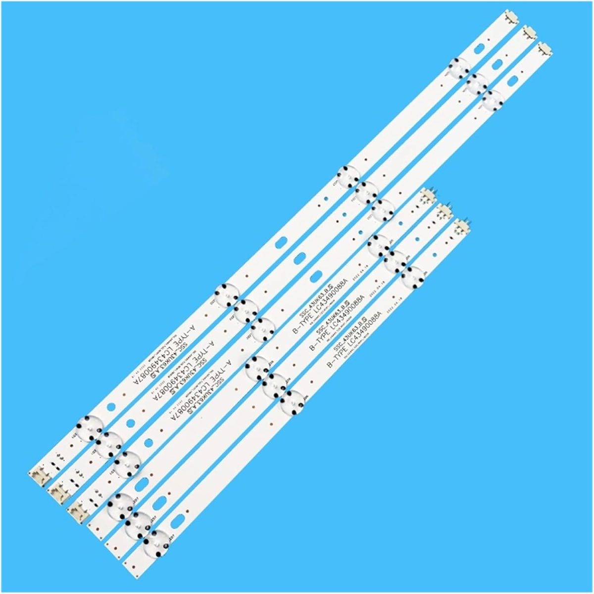 TILLOJJ New 6PCS/lot For 43" TV 43UJ6300 43uk6300eu 43uk6090pua 43UM6910PUA LC43490087A LC43490088A LC43490077A LC43490078A For S.SC-43UK63