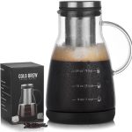 Andgogo Cold Brew Coffee Maker, Iced Coffee Maker with Airtight Lid, Cold Brew Pitcher with Removable Stainless Steel Filter for Drink Iced Coffee Hot Tea Fruit Beverage Brewing (32 oz -960ML)