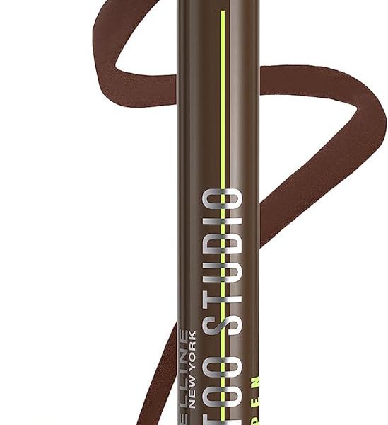 Maybelline Tattoo Studio Ink Pen Liquid Eyeliner, Up to 24 Hours of Wear, Waterproof & Smudge-Resistant Make Up, Brown, 1 Count