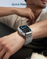 ⁦Metal Case for Apple Watch Series 10 46mm Men, AZONEE Shockproof Bumper Cover [Ultra Look Transformation] Stainless Steel Rugged Back Cover for iWatch Accessories⁩ - الصورة ⁦6⁩