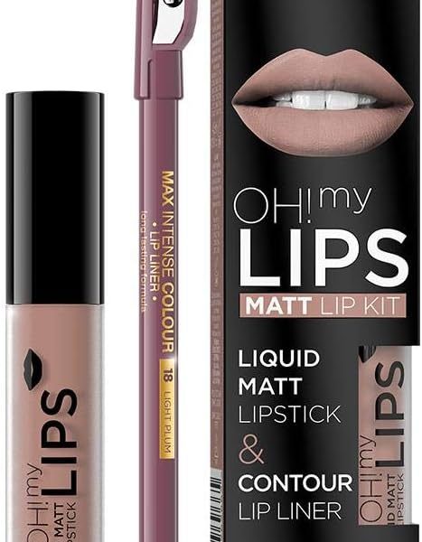 Eveline Cosmetics Oh My Lips Liquid Matt Lipstick&Lip Liner No. 08 Lovely Rose