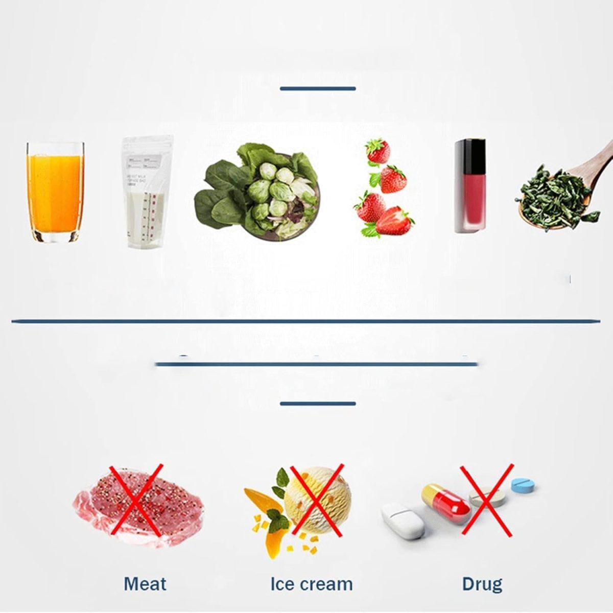 ⁦Avcbno Compact refrigerator Mini Refrigerator Portable Cooler Compact Refrigerator 220V for Car Truck Kitchen Home Use Picnic Camping Silent Freezer⁩ - الصورة ⁦3⁩
