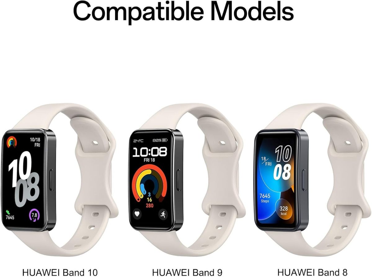 ⁦Silicone Strap for Huawei Band 10/9/8 Smartwatch, Adjustable Waterproof Sports Replacement Wristbands for Huawei Band 10/9/8⁩ - الصورة ⁦5⁩