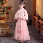 ⁦Girl's Hanfu Dress, New Spring/Autumn Style Chinese Tang Suit, Fairy-like Princess Ancient Ruqun Dress, Traditional Chinese Costume for Kids⁩ - الصورة ⁦6⁩