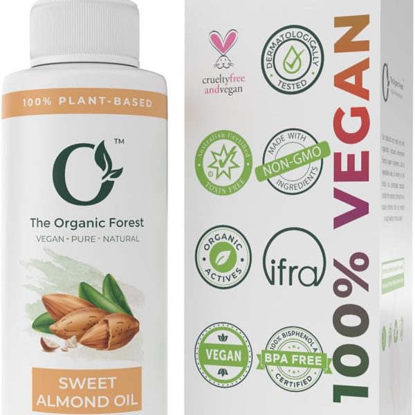 Sweet Almond Oil for Hair, Skin & Massage - 100% Pure, Cold Pressed & Natural Oil for Moisturizing & Softening - Ideal as a Body Oil After Shower, Face Oil - Aceite de almendra, Dry Body Oil