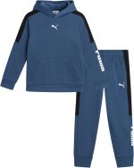 PUMA Toddler Boys Sweatsuit - 2 Piece Lightweight Soft Fleece Pullover Toddler Hoodie & Boys Jogger Pants (Size: 2T-7)