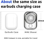⁦Excefore Electric Shaves for Men, Mini Portable Travel Shaver, USB-C Rechargeable Electric Razor, Mens Rechargeable Cordless Waterproof Compact Shave, for Home,Car,Trave (Silver)⁩ - الصورة ⁦8⁩